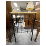 Metal Wire Shelf w/Wood Top - As Is