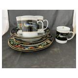 10 Pcs - Jaguar Jungle 24K Gold Dinnerware
