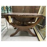Decorative Wood Table w/Marble Top