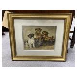 Framed/Matted Wall Pic of Puppies