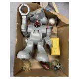 Robot Toy & Glass Jar of Marbles