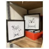 3 Pcs - Framed Native Animal Art - Books
