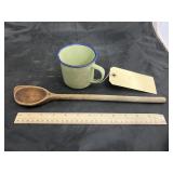 Tin Cup & Wooden Spoon