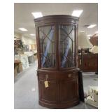 Wooden Corner Cabinet w/Glass Doors