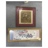2 - Framed Flower Pics 14"x39" & 23"x23"