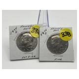 2 - 1974 Kennedy Half Dollars P & D Fine