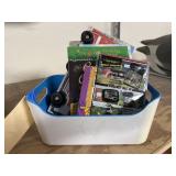 Assorted Kids Books in Plastic Bin