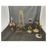 8 Pcs - Brass Candle Holders - Book Ends