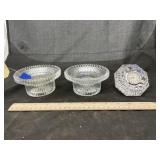 2 - Glass Ash Trays - Clock