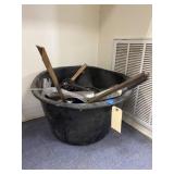 Plastic Tub of Assorted Old Parts - Bosch Drill