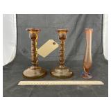 3 Glass Candle Holders