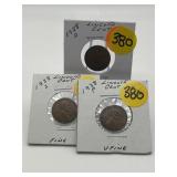 3pc - 1938 P,D&S Lincoln Cents - Fine & Very Fine