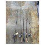 5 - Assorted Fishing Poles & Some Reels