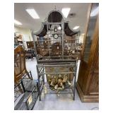 Metal Bird Cage on Stand w/Décor