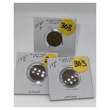 1930-P-D&S Lincoln Cents All 3 Very Fine