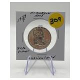 1959 90% Silver Franklin Half Dollar Uncirculated