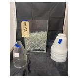 6 Pcs - Clear Glass Beads & Vanity Light Shades