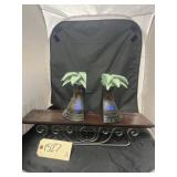 Pair Bookends & Floating Shelf