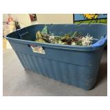 Assorted Christmas Décor in Plastic Tub