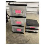 2 Pcs - Plastic Storage Drawer Units