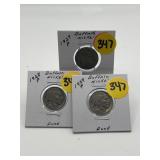 3 - Buffalo Nickels 1927-1928-1929