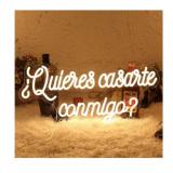 Neon Sign "Will You Marry Me?" In Spanish For Pr
