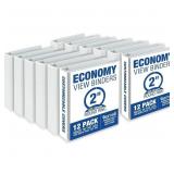 Samsill 2" 3 Ring Binders - White, Clear View, 12