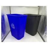 2 Ct. Bin Lot - (1) Black, (1) Recycle Blue - Both