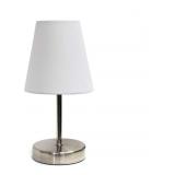 Simple Designs Mini Basic Table Lamp - White/Brush