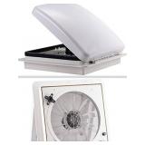 12V RV Roof Fan Vent - 14" 10 Speed Fan With Manu