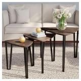 Nesting Set Of 3 Modern Woodgrain Look For Living