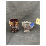 2 Pcs - Kings Crown Candle Globe & Dish
