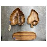 3pc - Wooden Serving Platters