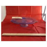 Blue Glass Pedestal Cake Stand