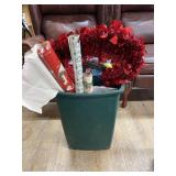 Trash Can w/Holiday Dï¿½cor & Wrapping Paper