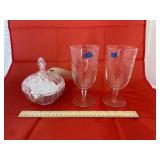 3pc - Stemware Cups - Princess House Covered Dish