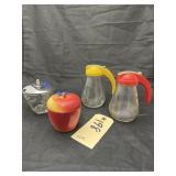 2 - Syrup Dispensers & 2 - Decorative Dishes
