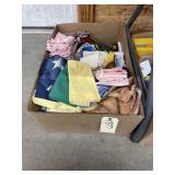 Box w/Cloth Napkins - Candle Holders