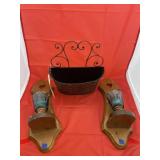 3pc - Candle Holders - Metal Basket