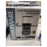 Faberware 5 Cup Programmable Coffee Maker in Box