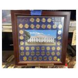 Framed Presidential Dollar Collection 41 Coins