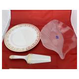 2pc - Andrea Cake Knife & Plate - Studio Nova Leaf