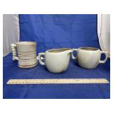 3 - Frankoma Creamer - Sugar - Mug