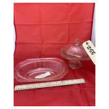 Pink Depression Glass Candy Dish w/Lid