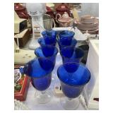 8pc - Blue Stemware
