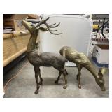 Pair Brass Deer