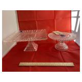 2pc- Glass Pedestal Cake Stands