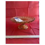 Yellow Glass Pedestal Cake Stand
