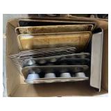 Box w/Baking Sheets - Baking Rack - Cupcake Pans