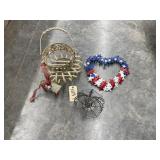 2pc - Wire Metal Basket - 4th of July Hanging Dï¿½co